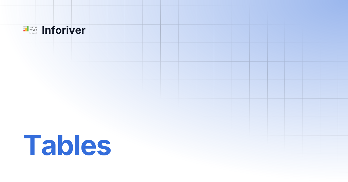 Tables | EDITable | Inforiver
