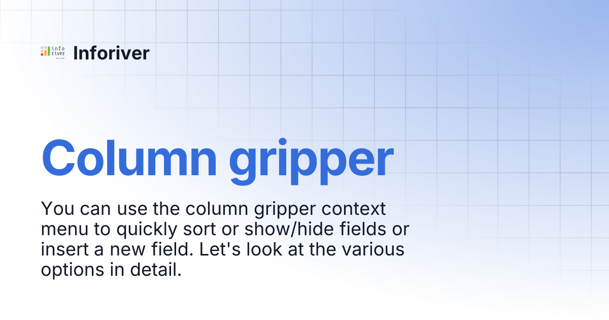 Column gripper | Premium Table | Inforiver