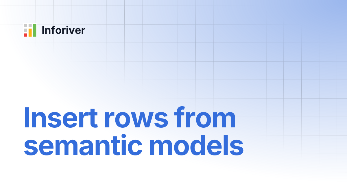 Insert rows from semantic models | Inforiver